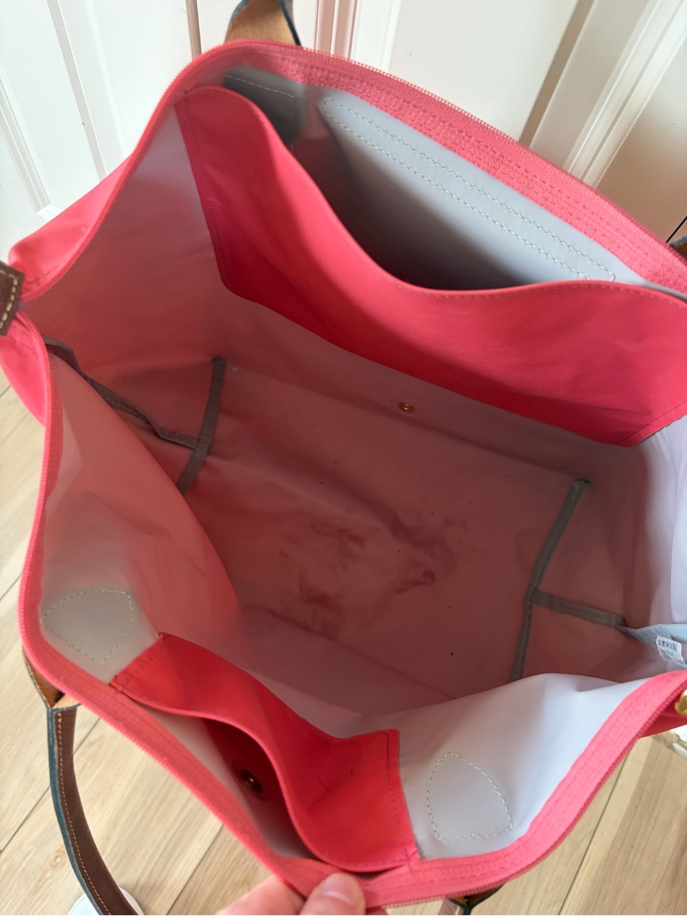 Longchamp Large Le Pliage Tote Grenadine Pink + Bonus Bag Organizer - Picture 8 of 15